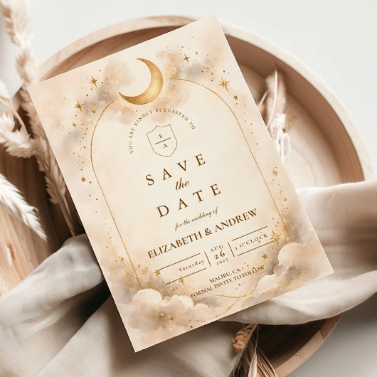 Save The Date Mariage Romantique Céleste Intemporel