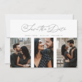 Save The Date Mariage romantique chic engagé 3 Photos Collage (Devant)