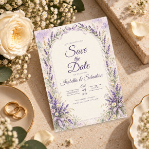Save The Date Mariage Romantique Cottagecore au Lavande