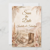 Save The Date Mariage romantique dans le désert occidental (Devant)