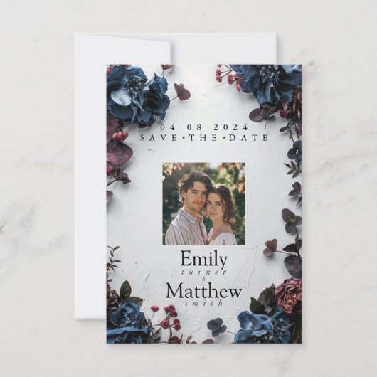 Save The Date Mariage romantique de Forêt profonde (Devant)