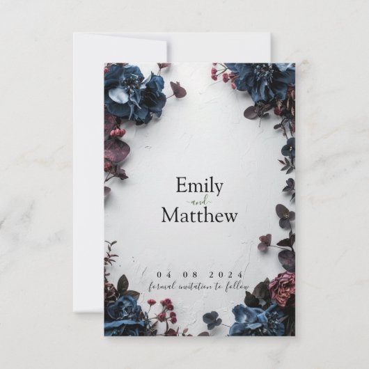 Save The Date Mariage romantique de Forêt profonde (Dos)