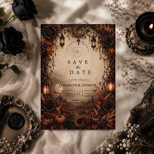 Save The Date Mariage Romantique de Rêve d'Automne