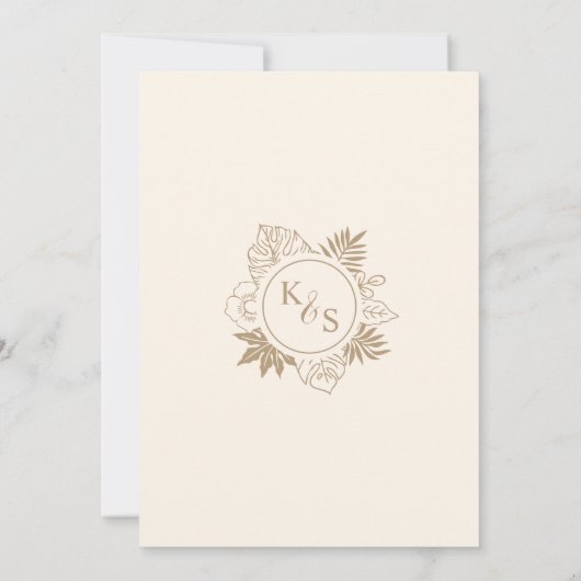 Save The Date Mariage romantique de verdure tropicale (Dos)