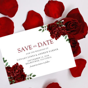 Save The Date Mariage romantique du Rose de Bourgogne Enregistre