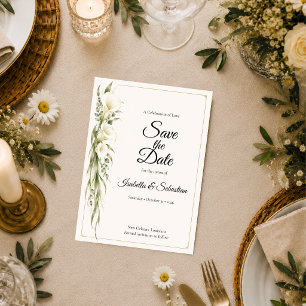Save The Date Mariage Romantique Élégant au Lys de Calla