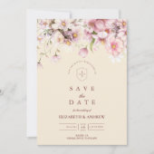 Save The Date Mariage Romantique Floraison Printanière (Devant)