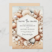 Save The Date Mariage romantique minimal sur la plage (Devant / Derrière)