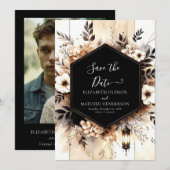Save The Date Mariage romantique moderne (Devant / Derrière)