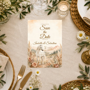 Save The Date Mariage Romantique Occidental à Cheval