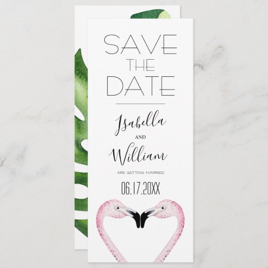 Save The Date Mariage romantique Palm Enregistrer la date Invita (Devant / Derrière)