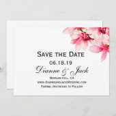 Save The Date Mariage romantique rose Magnolia Enregistrer la da (Devant / Derrière)