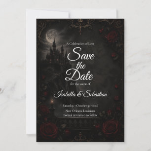 Save The Date Mariage Romantique sous la Lune Gothique Enchantée