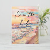 Save The Date Mariage romantique sur la plage de sable (Debout devant)