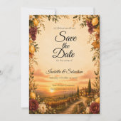 Save The Date Mariage romantique toscan (Devant)
