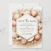 Save The Date Mariage romantique unique sur la plage (Devant)