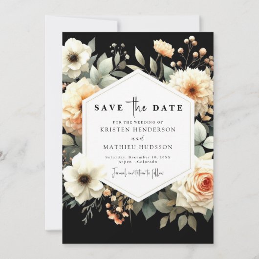 Save The Date Mariage romantique Whimsy Peach (Devant)