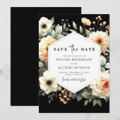 Save The Date Mariage romantique Whimsy Peach (Devant / Derrière)