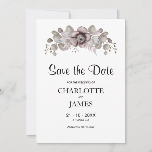 Save The Date Mariage rose (Devant)