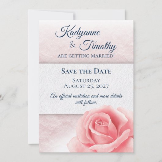 Save The Date Mariage rose (Devant)