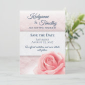 Save The Date Mariage rose (Debout devant)