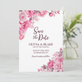 Save The Date Mariage rose (Debout devant)