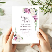 Save The Date Mariage rose blanc floral Enregistrer la date