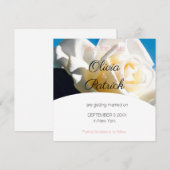 Save The Date Mariage Rose Blanche Moderne Faire Part de Date de (Devant / Derrière)