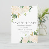 Save The Date Mariage Rose d'ivoire d'aquarelle (Debout devant)