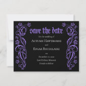 Save The Date Mariage Rose élégant gothique (Devant)