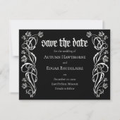 Save The Date Mariage Rose élégant gothique (Devant)