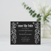 Save The Date Mariage Rose élégant gothique (Debout devant)