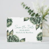 Save The Date Mariage Rose Émeraude et Or (Debout devant)