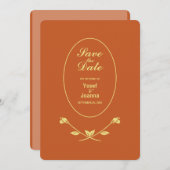 Save The Date Mariage Rose en terre cuite (Devant / Derrière)