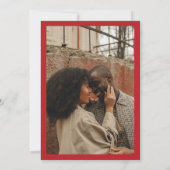 Save The Date Mariage rose et rouge Vague Retro Seventies (Dos)