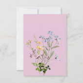 Save The Date Mariage rose Fleur sauvage Boho délicat (Dos)