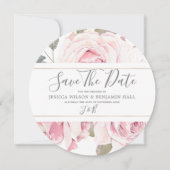 Save The Date Mariage Rose Floral Aquarelle Rose Clair (Devant)