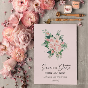 Save The Date Mariage rose Floral Blush Enregistrer La Date