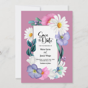 Save The Date Mariage rose floral Enregistrer la date