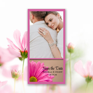 Save The Date Mariage rose Gerber Daisy Enregistrer la date Cart