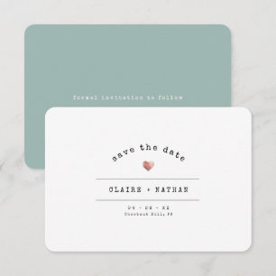 Save The Date Mariage Rose Gold Minimaliste Moderne sur Fond Ver