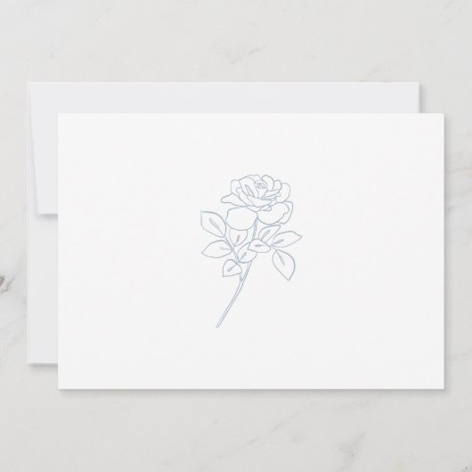 Save The Date Mariage Rose moderne bleu & blanc (Dos)
