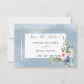 Save The Date Mariage rose pâle et blanc Roses (Devant)