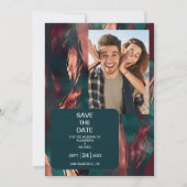 Save The Date mariage rose pâle foncé en cuivre Abstrait (Devant)