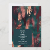 Save The Date mariage rose pâle foncé en cuivre Abstrait (Devant)