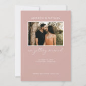 Save The Date Mariage rose pâle photo simple et élégant (Dos)