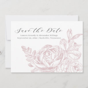 Save The Date Mariage rose Rose romantique Sauvez la date