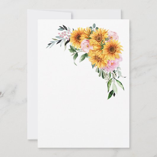 Save The Date Mariage rose tournesol (Dos)