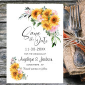 Save The Date Mariage rose tournesol