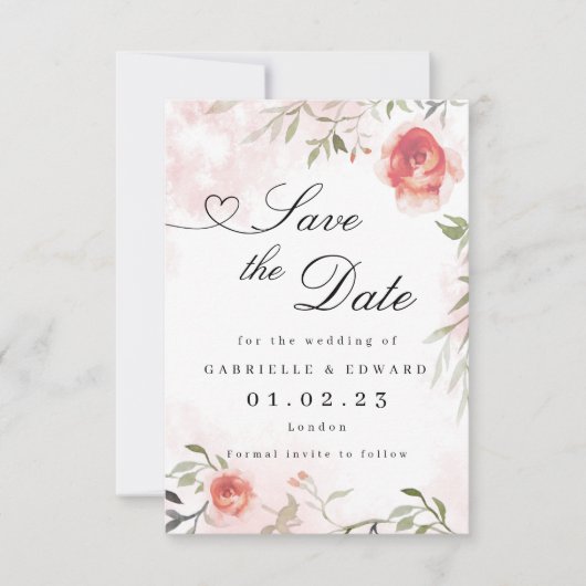 Save The Date Mariage rose vif Enregistrer la date (Devant)